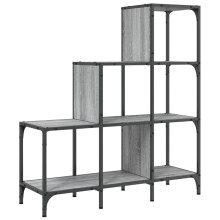 vidaXL Bookcase Bookshelf Side Cabinet Grey Sonoma Engineered Wood and Metal