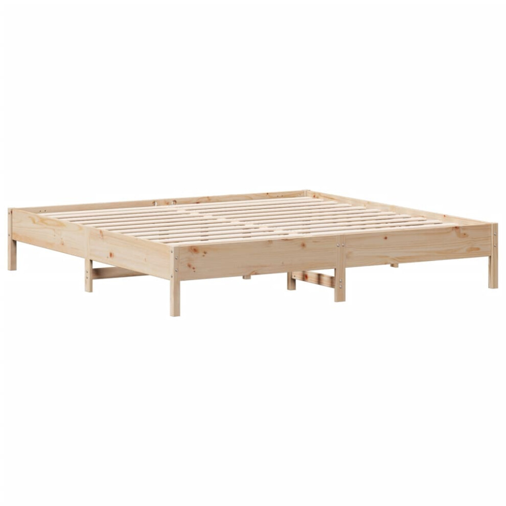 vidaXL Bed Frame Home Bed Base Mattress Foundation 200x200 cm Solid Wood Pine