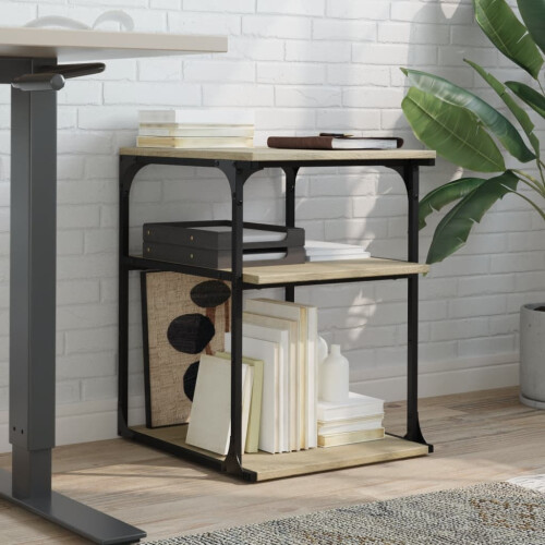 VidaXL vidaXL Printer Stand 3-Tier Office Printer Table Sonoma Oak Engineered Wood 2