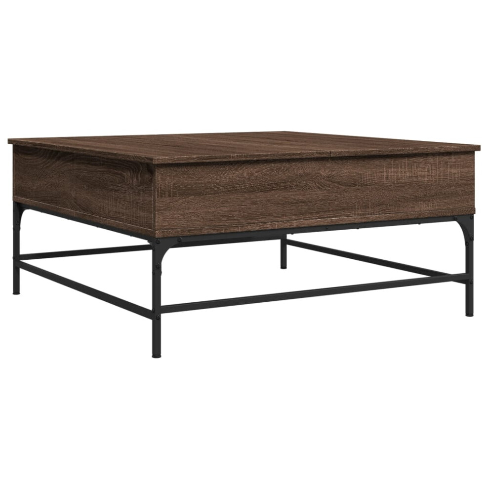 vidaXL Coffee Table End Table Side Table Brown Oak Engineered Wood and Metal