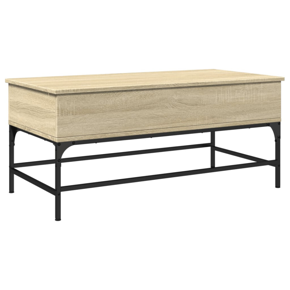 vidaXL Coffee Table End Table Sofa Table Sonoma Oak Engineered Wood and Metal