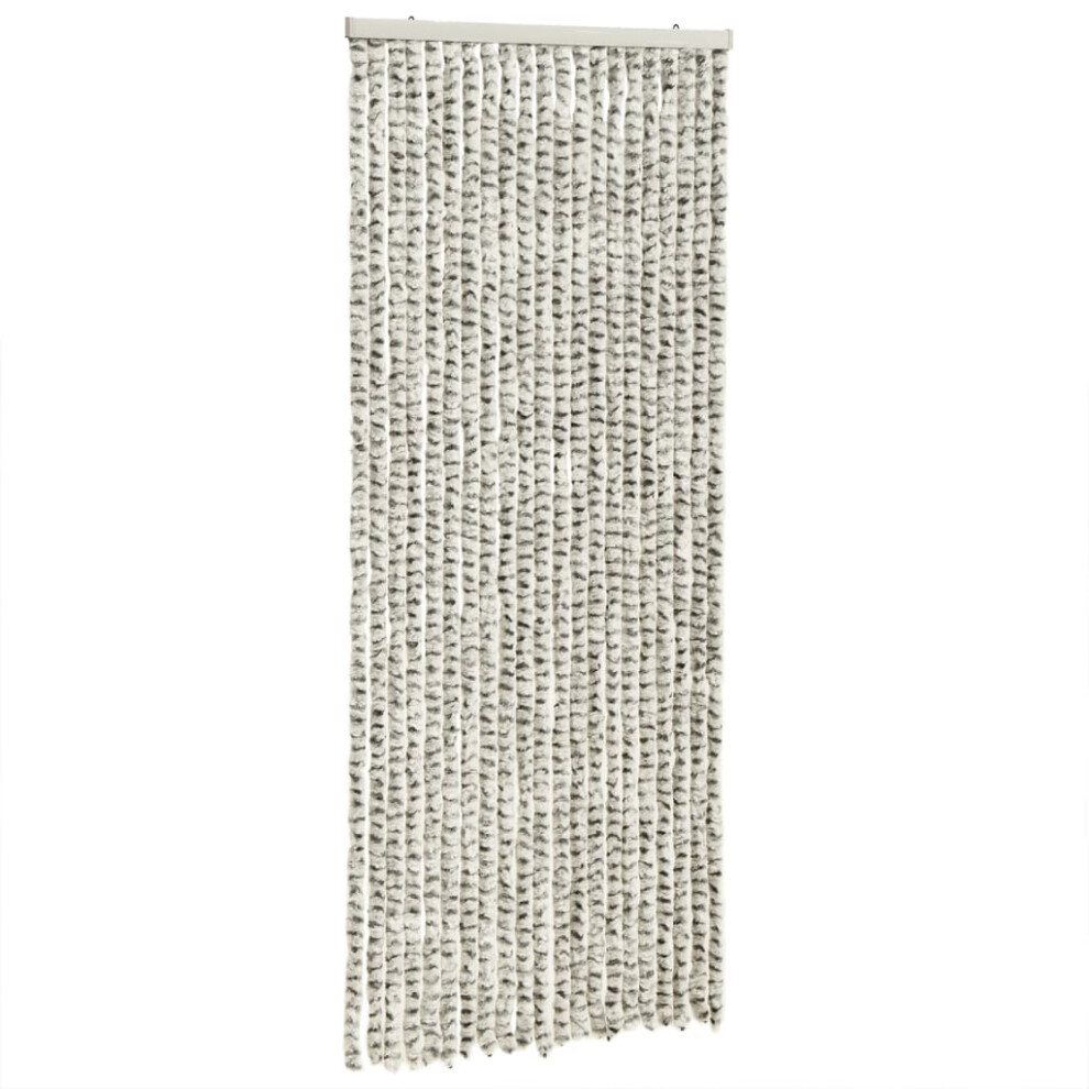 vidaXL Fly Curtain Fly Screen Light Grey and Dark Grey 100x200 cm Chenille