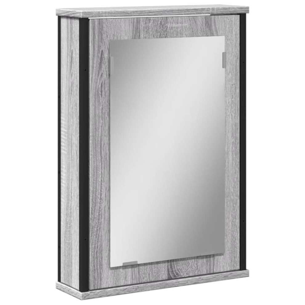 vidaXL Bathroom Mirror Cabinet Storage Cabinet Grey Sonoma Engineered Wood