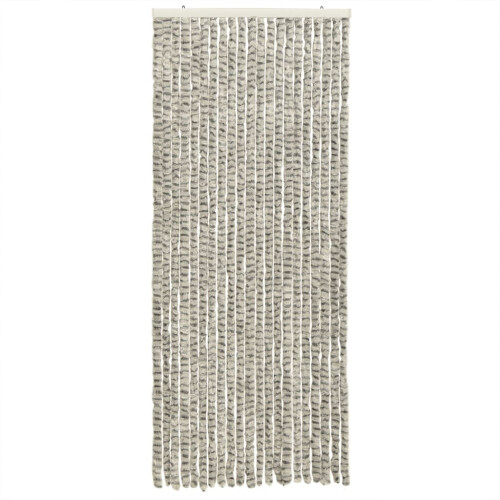VidaXL vidaXL Fly Curtain Fly Screen Light Grey and Dark Grey 100x200 cm Chenille 2