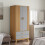 VidaXL vidaXL Wardrobe Closet Clothes Storage Cabinet Grey and Brown Solid Wood Pine 3