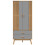 VidaXL vidaXL Wardrobe Closet Clothes Storage Cabinet Grey and Brown Solid Wood Pine 7