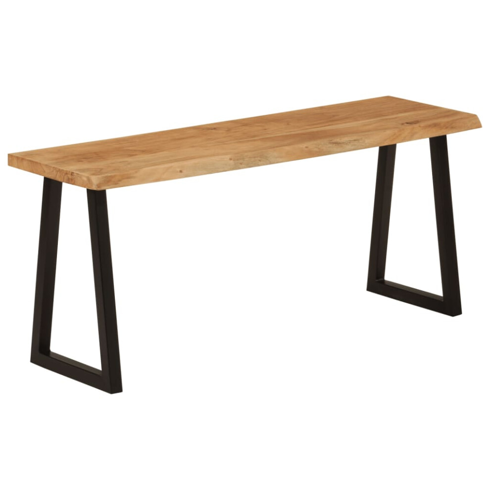 vidaXL Bench with Live Edge Dining Bench Hall Bench Seat Solid Wood Acacia