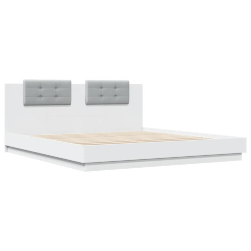 VidaXL vidaXL Bed Frame with Headboard White 180x200 cm Super King Engineered Wood