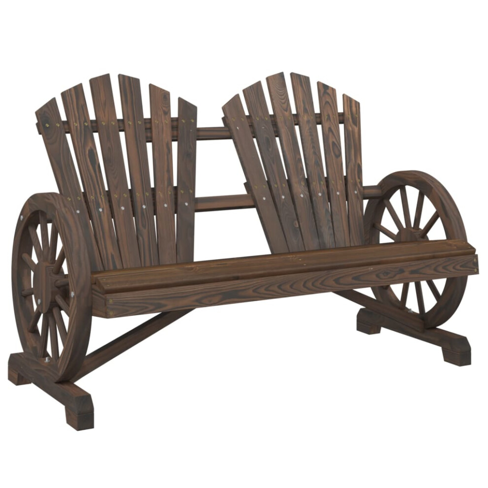 Vidaxl Garden Adirondack Chair Outdoor Lounger Chair 2-Seater Solid Wood Fir