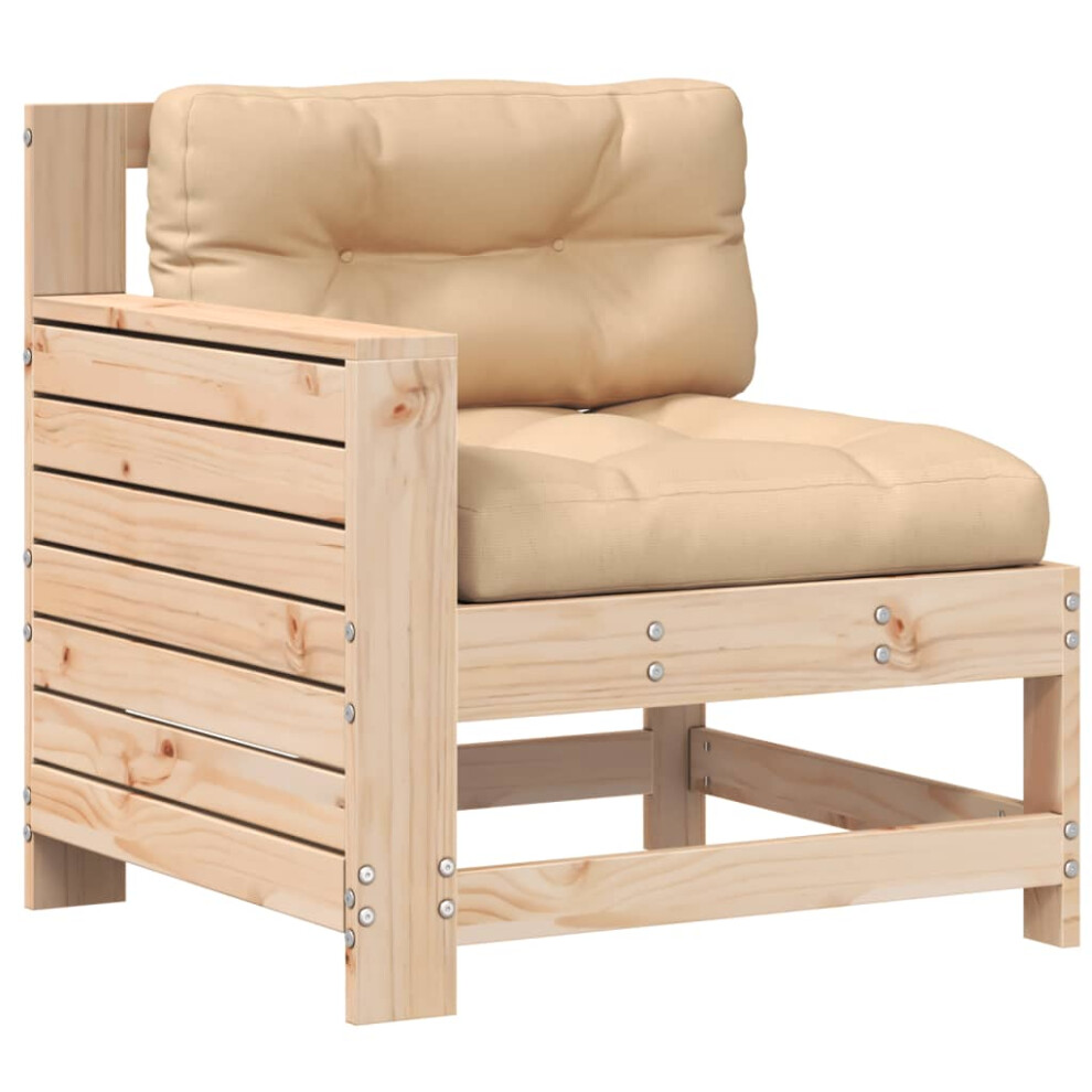 Vidaxl Garden Armrest Sofa With Cushion Outdoor Sectional Sofa Solid Wood Pine