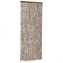 vidaXL Fly Curtain Door Curtain Fly Screen Taupe and White 100x200 cm Chenille