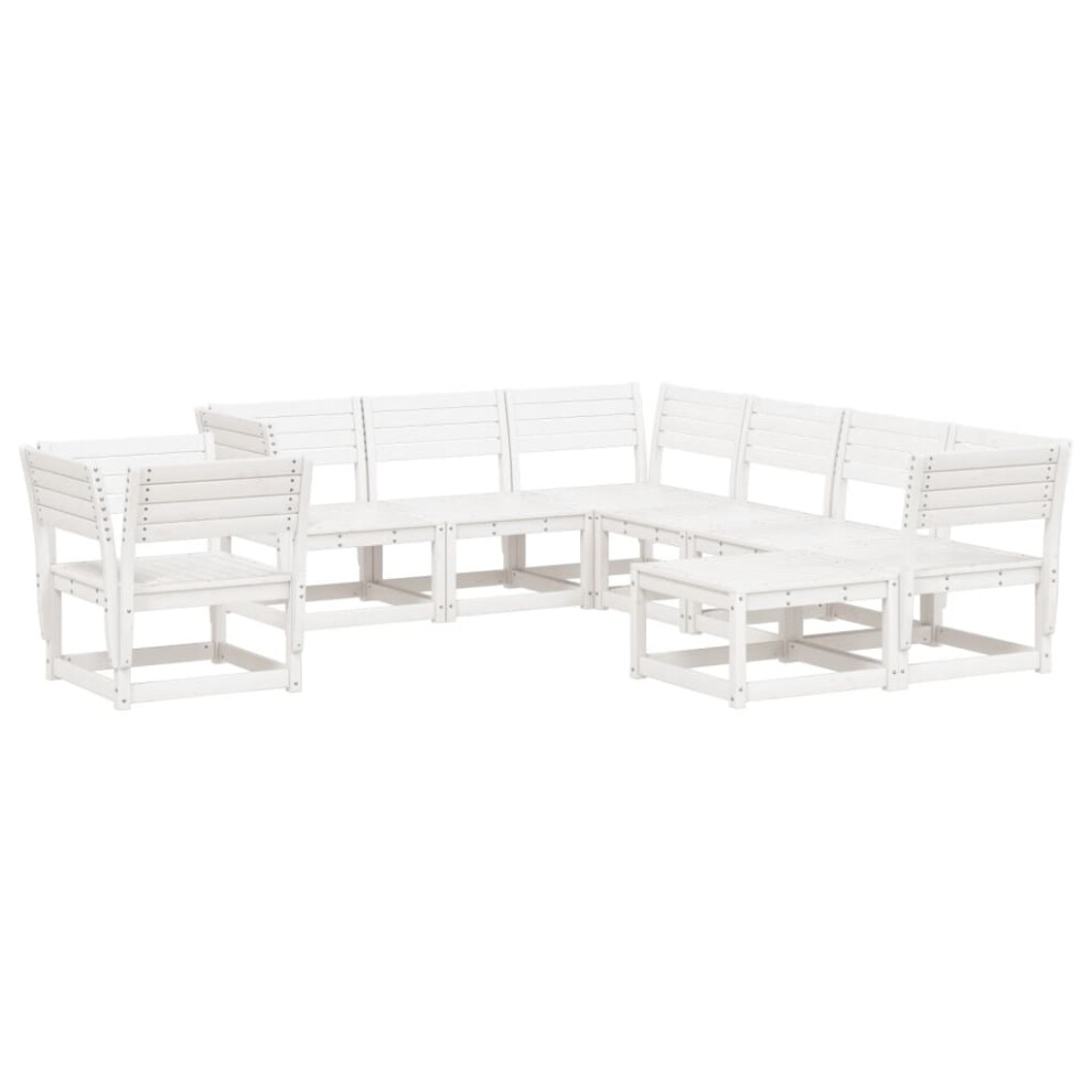 vidaXL Garden Lounge Set 8 Piece Outdoor Lounge Set White Solid Wood Pine