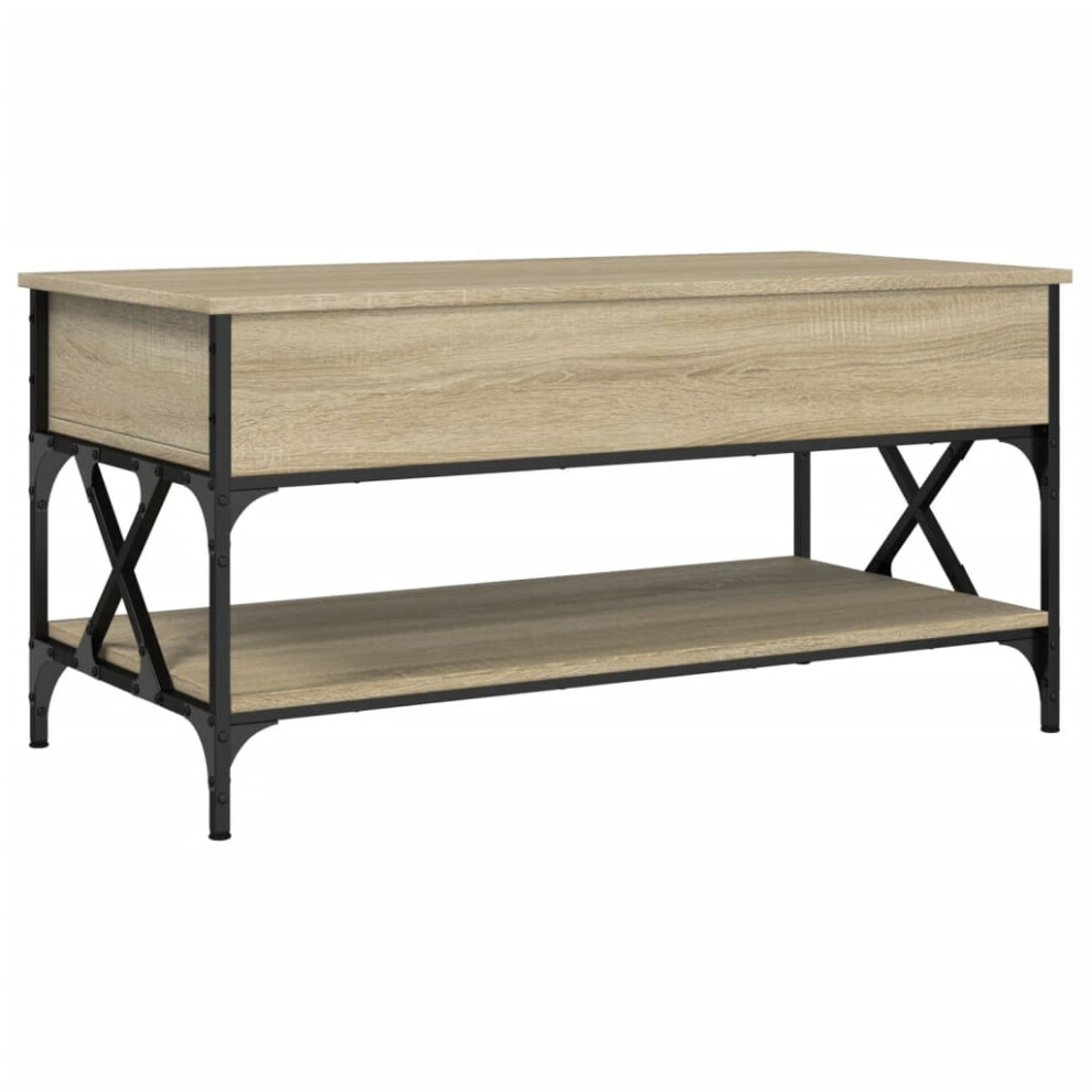 Vidaxl Coffee Table End Table Sofa Table Sonoma Oak Engineered Wood And Metal