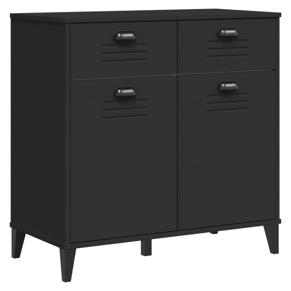 vidaXL Sideboard Storage Cupboard Highboard Side Cabinet Black Solid Wood Pine