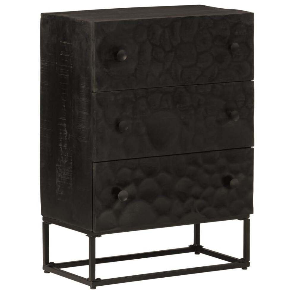 vidaXL Chest of Drawers Cabinet Sideboard Black Solid Wood Mango and Iron