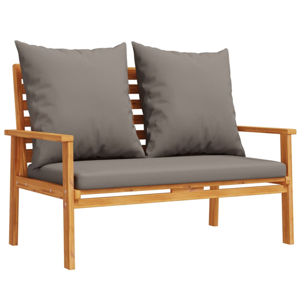 vidaXL Garden Sofa Bench with Cushion Outdoor Dining Bench Solid Wood Acacia