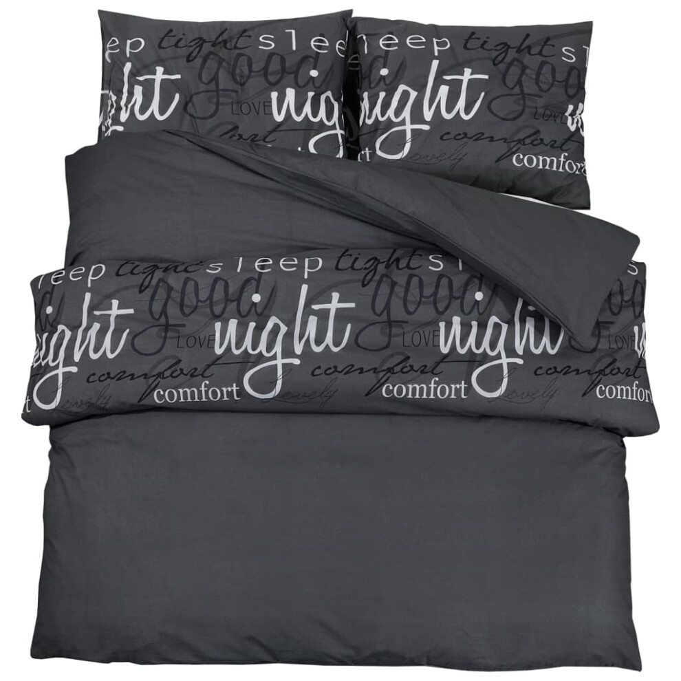 vidaXL Duvet Cover Set Duvet Bedding Set Slipcover Black 260x220 cm Cotton