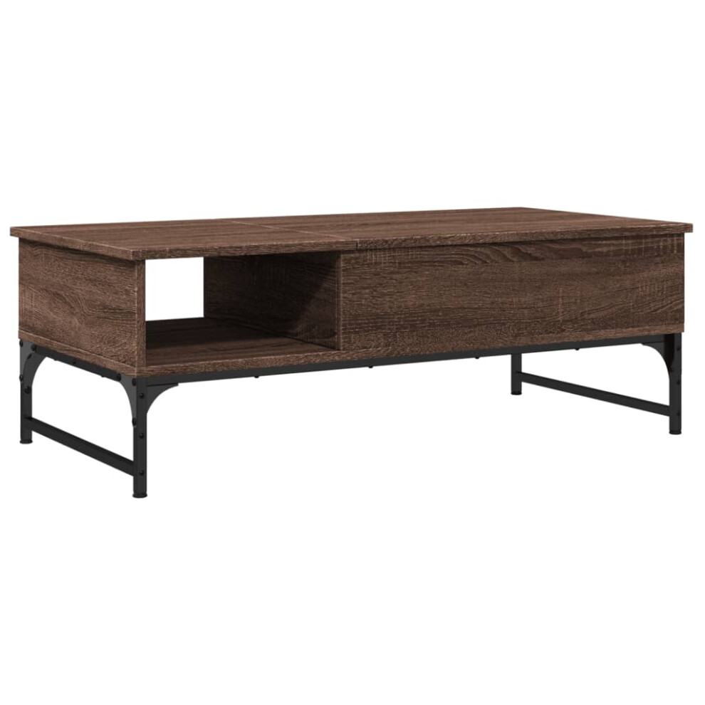 Vidaxl Coffee Table End Table Sofa Table Brown Oak Engineered Wood And Metal