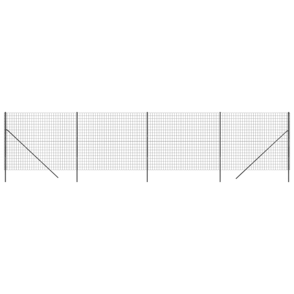 vidaXL Wire Mesh Fence Garden Fencing Anthracite 2.2x10 m Galvanised Steel