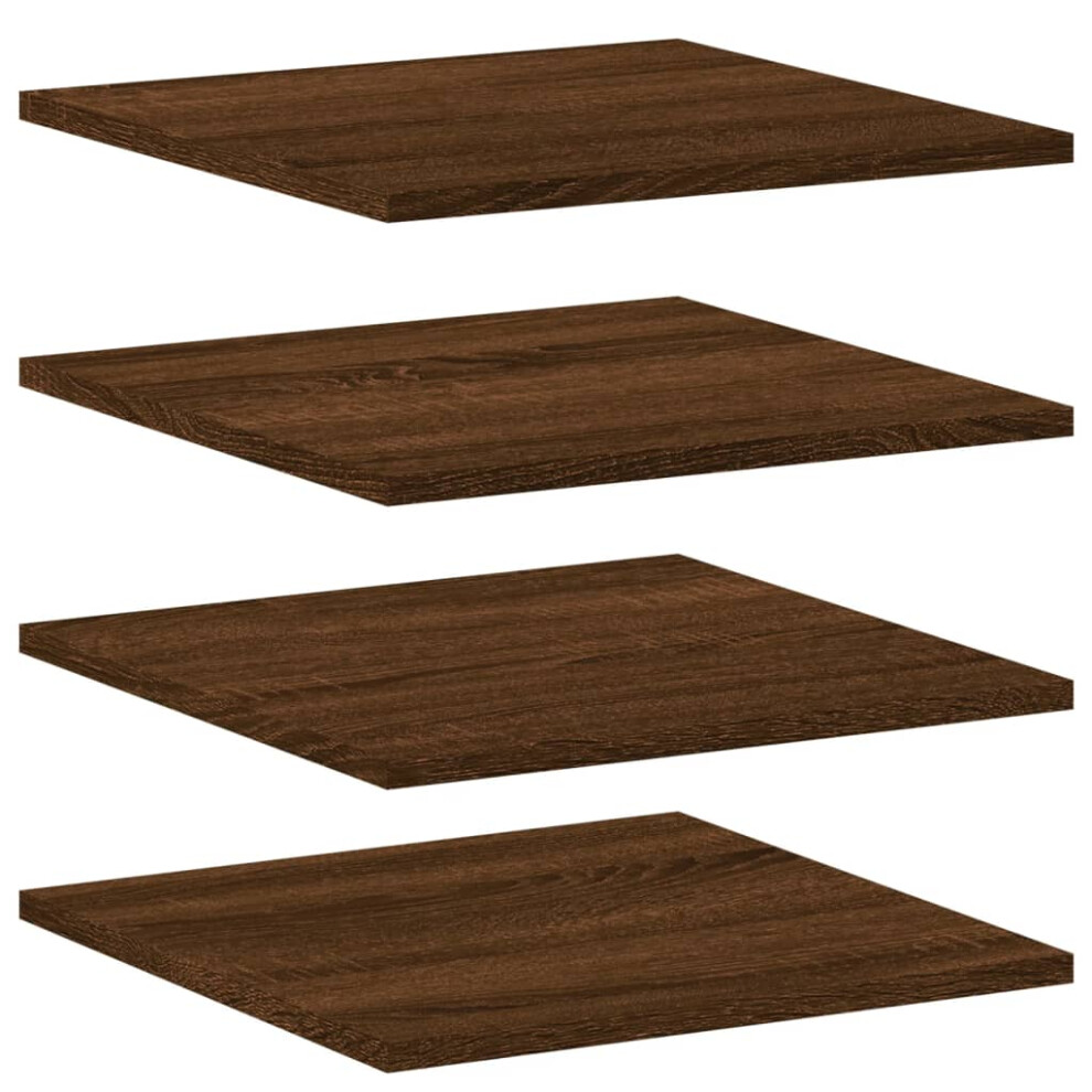 vidaXL Wall Shelves Floating Shelf Wall Rack 4 pcs Brown Oak Engineered Wood