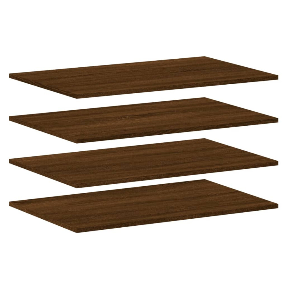 vidaXL Wall Shelves Floating Shelf Wall Rack 4 pcs Brown Oak Engineered Wood