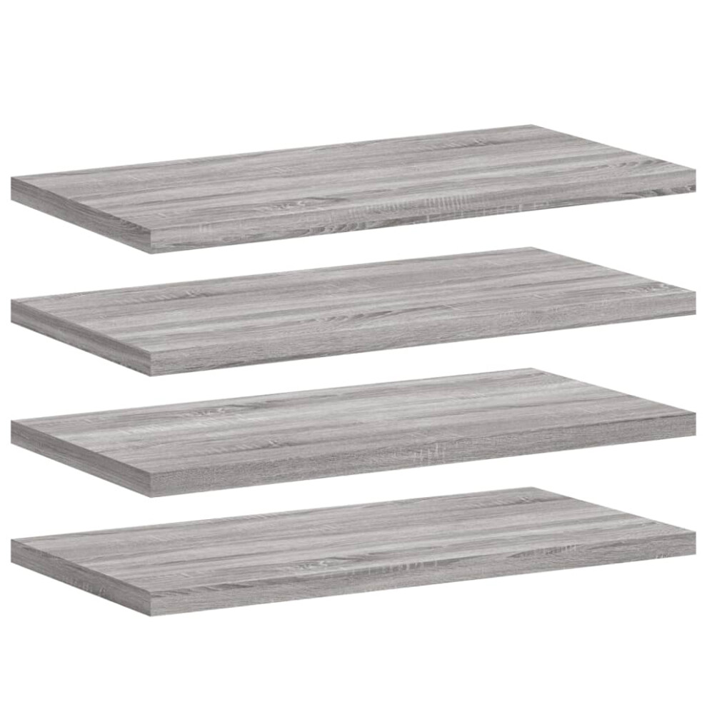 vidaXL Wall Shelves Floating Shelf Wall Rack 4 pcs Grey Sonoma Engineered Wood