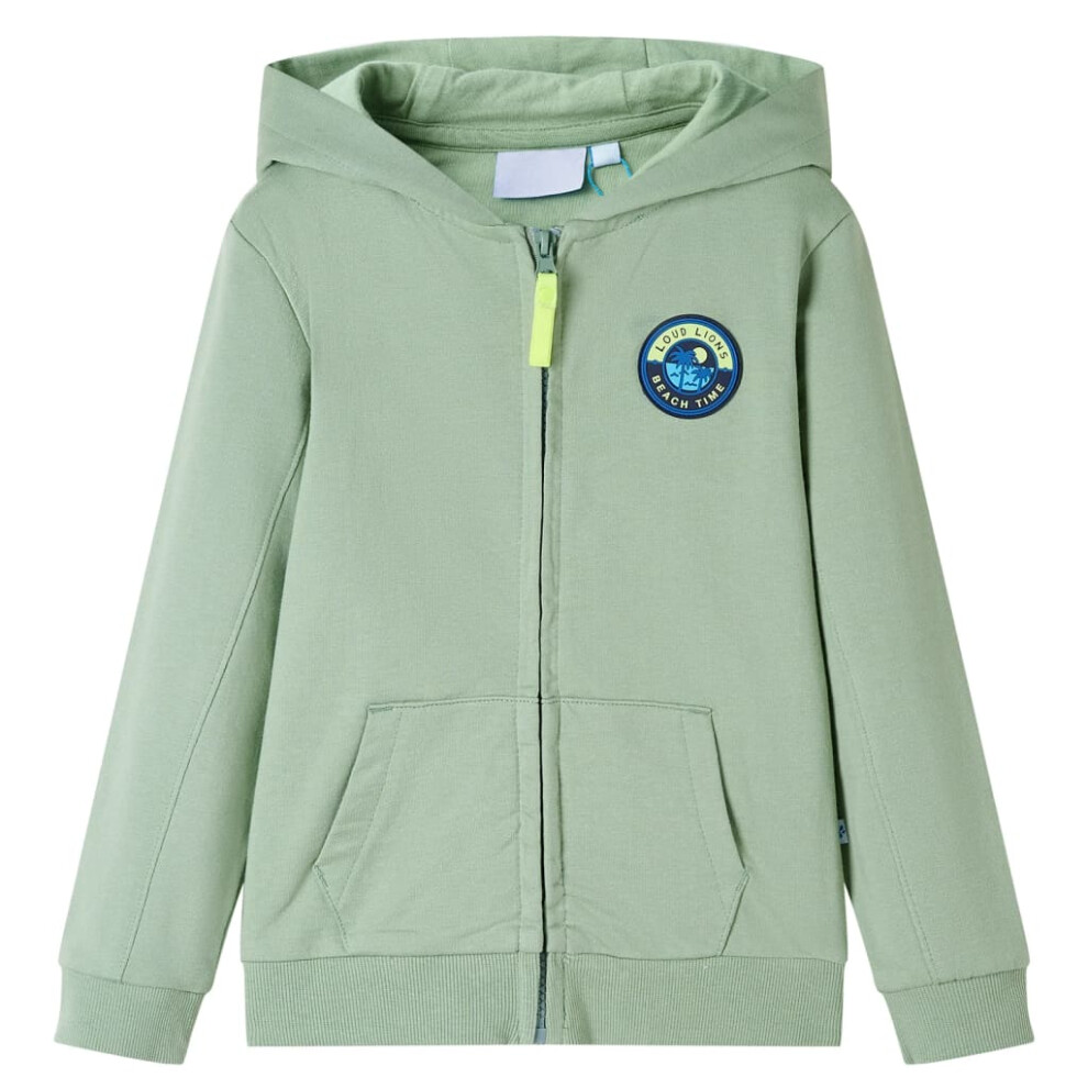 Kids' Hooded Sweatshirt with Zip Children's Pullover Hoodie Light Khaki 92