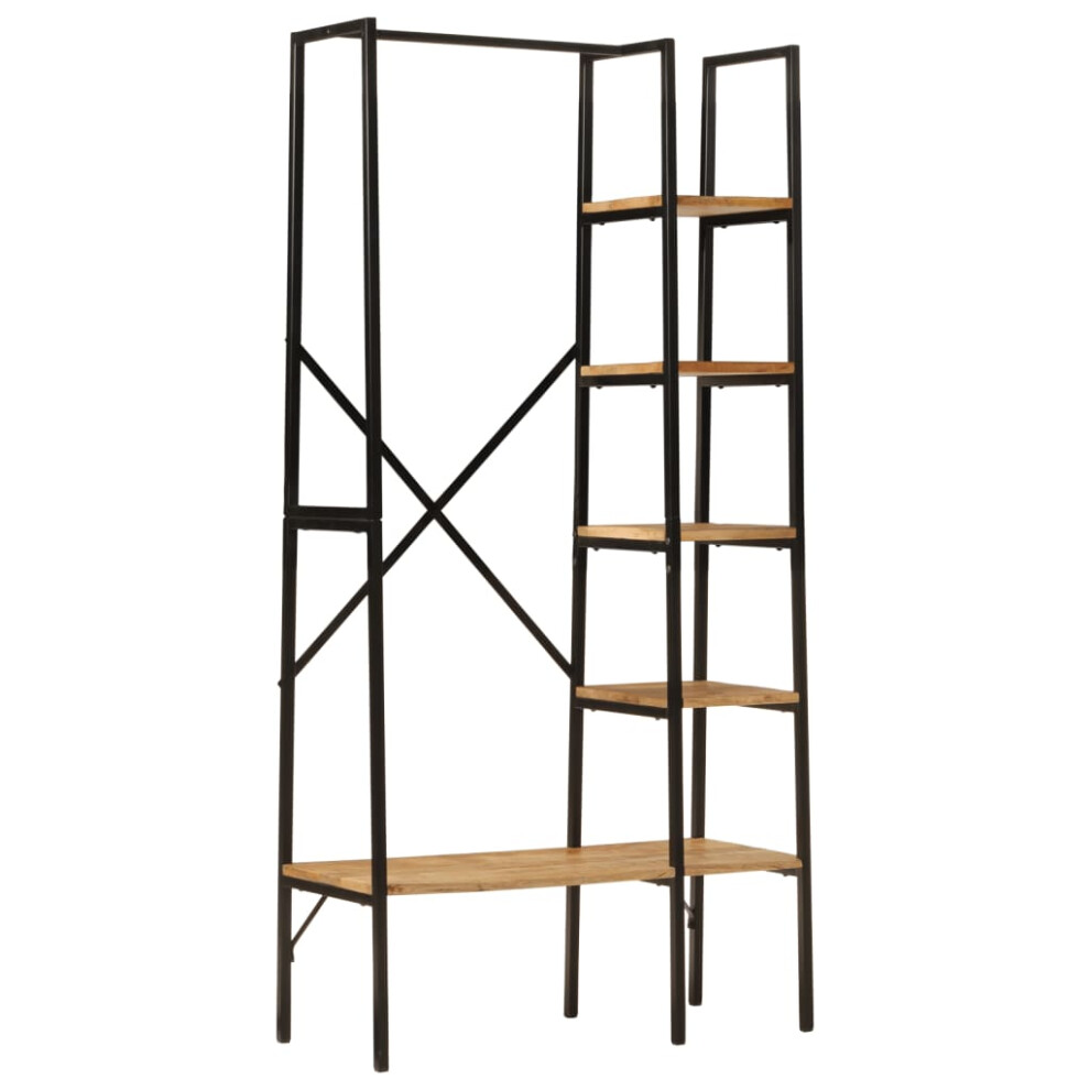 vidaXL Clothes Rack with Shelves Hallway Coat Rack Solid Wood Mango and Iron