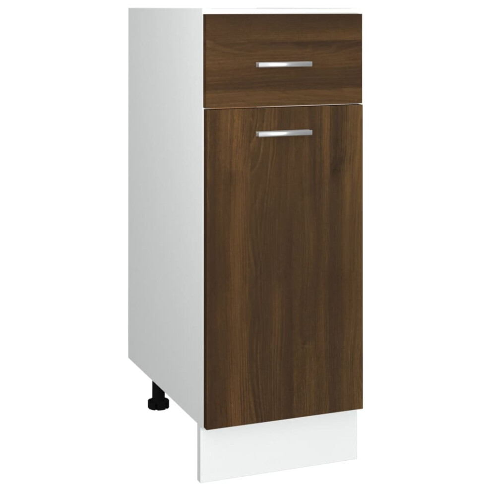 Vidaxl Drawer Bottom Cabinet Brown Oak Engineered Wood Storage Shelf Cupboard