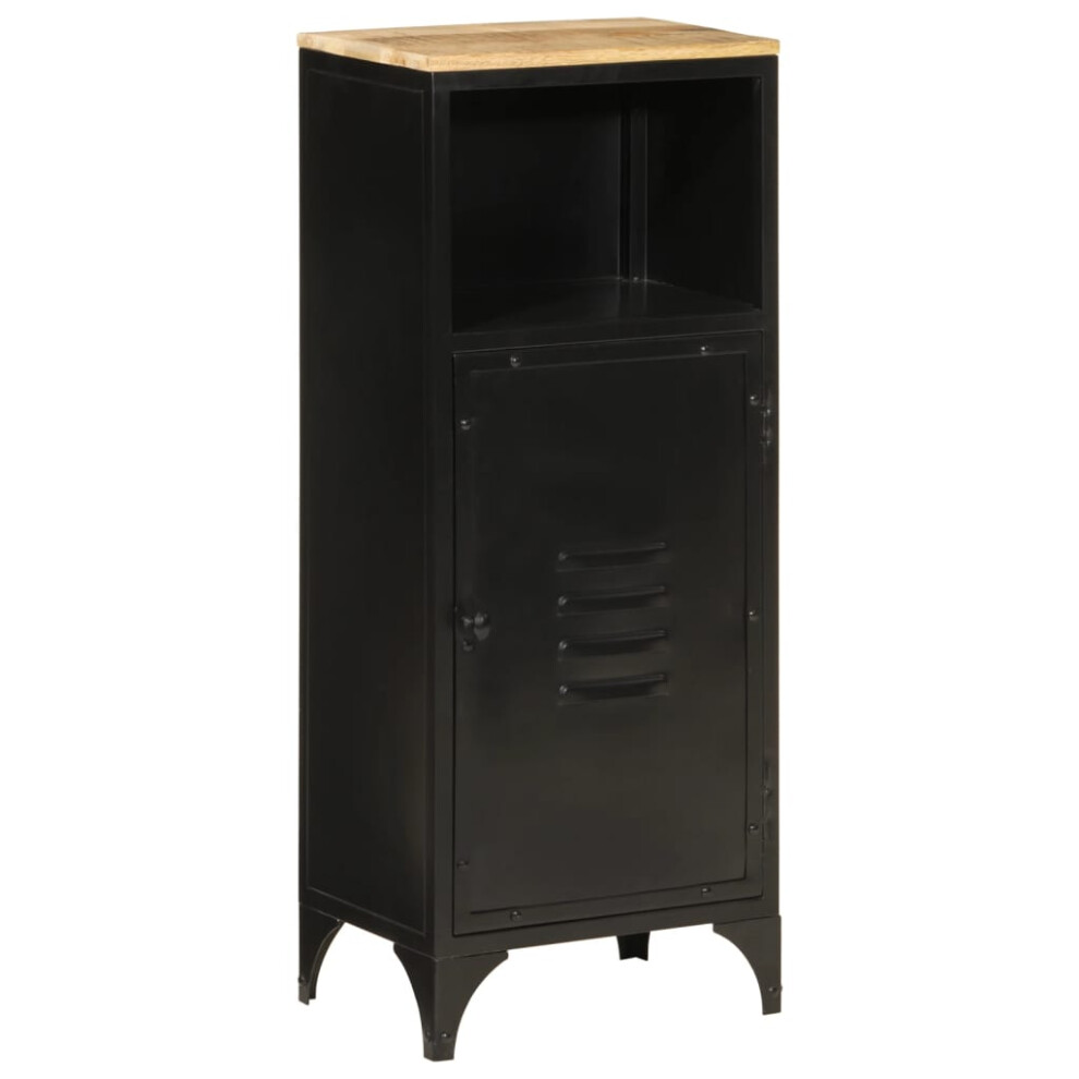 vidaXL Bathroom Cabinet Storage Vanity Unit Cupboard Iron and Solid Wood Mango