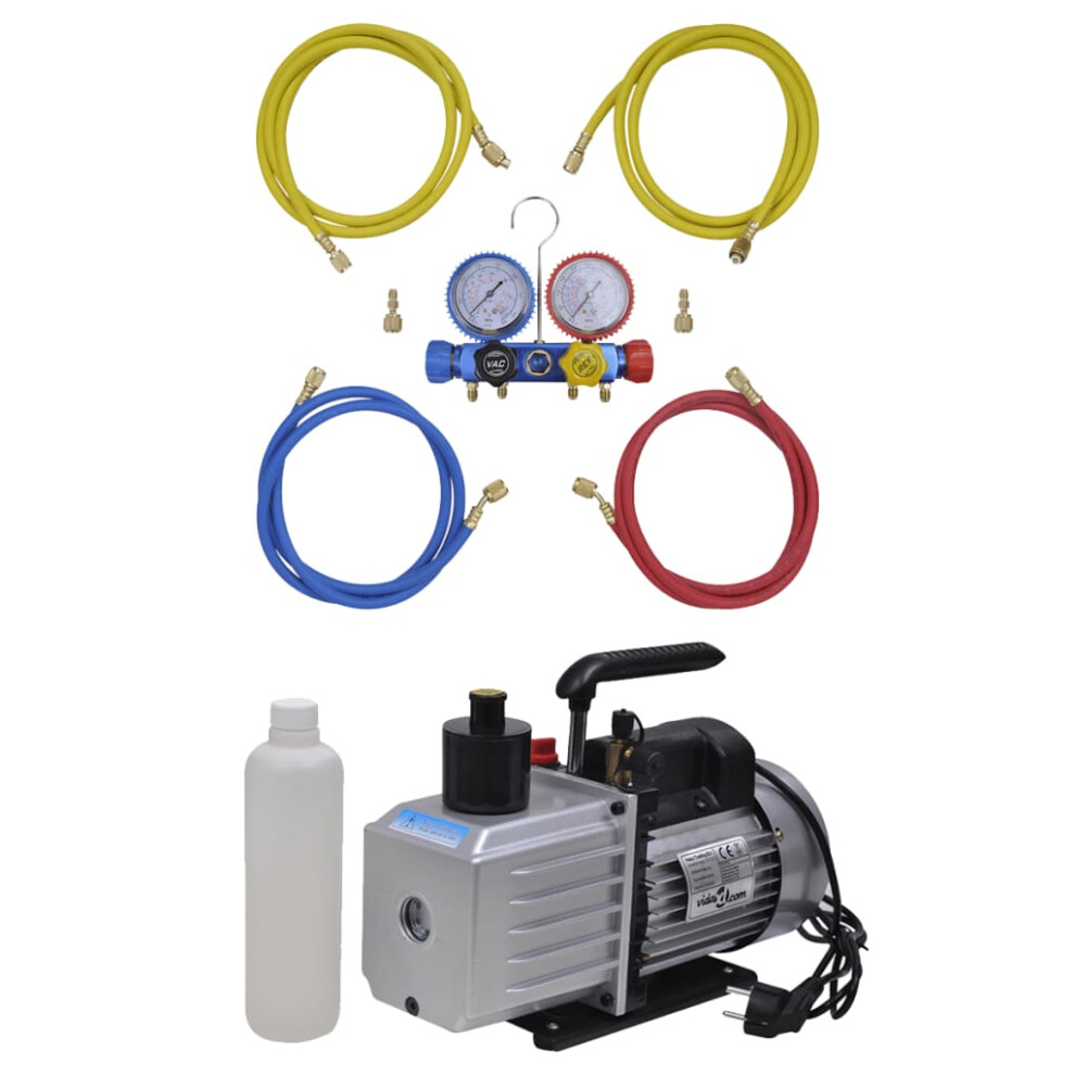 vidaXL Vacuum Pump 100 L/min with 4-way Manifold Gauge Set in Tool Kit Pump