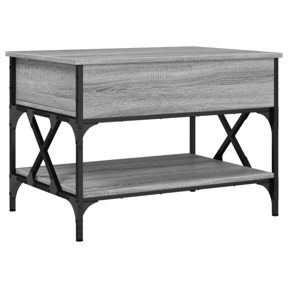 vidaXL Coffee Table End Table Sofa Table Grey Sonoma Engineered Wood And Metal