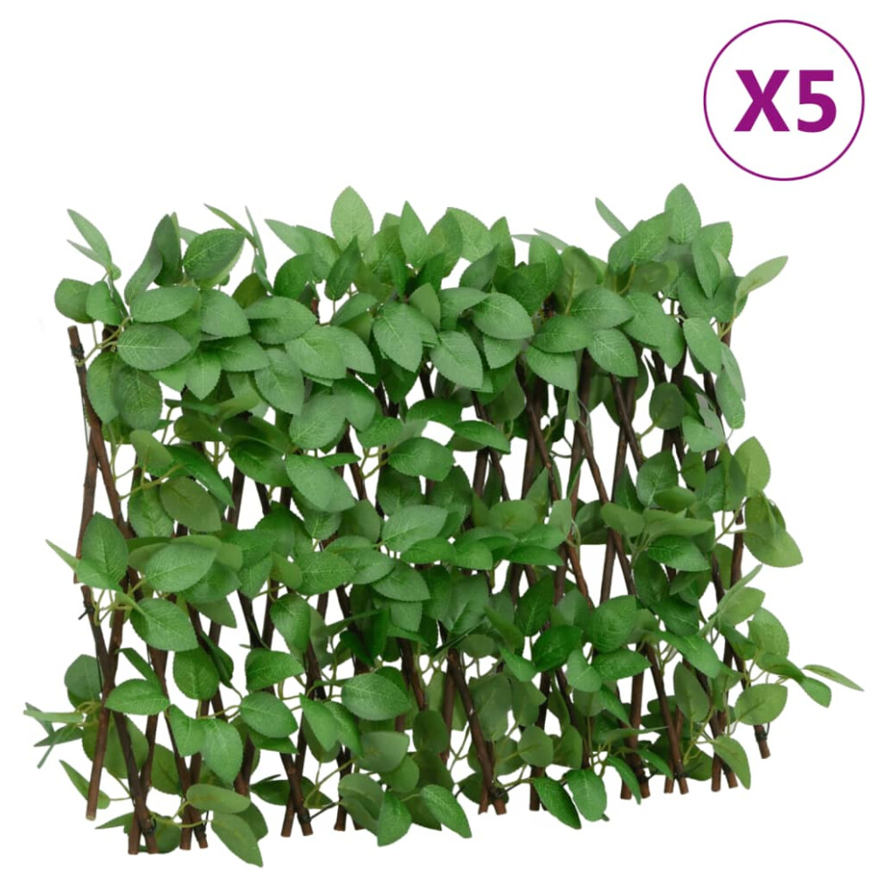 vidaXLÃÂ Artificial Ivy Trellis Expandable Privacy Screen 5 pcs Green 180x30 cm