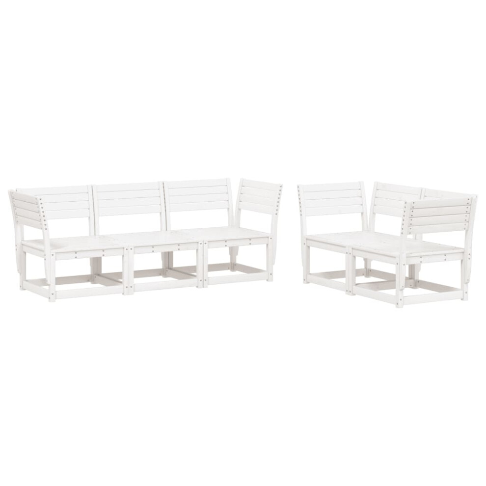 vidaXL Garden Sofa Set 5 Piece Outdoor Sofa Corner Sofa White Solid Wood Pine