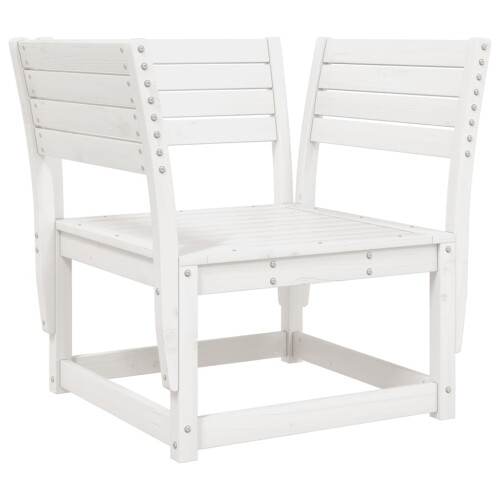 VidaXL vidaXL Garden Sofa Set 5 Piece Outdoor Sofa Corner Sofa White Solid Wood Pine 2
