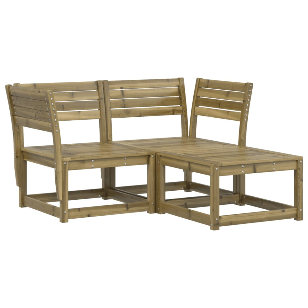 Vidaxl Garden Sofa Set 3 Piece Outdoor Sofa Corner Sofa Impregnated Wood Pine