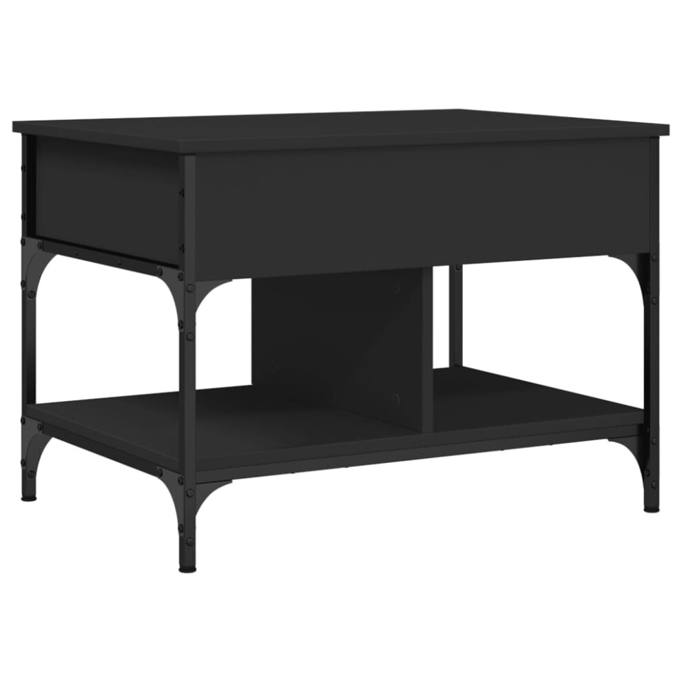 vidaXL Coffee Table End Table Side Sofa Table Black Engineered Wood and Metal