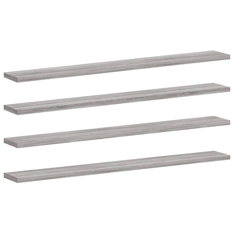 vidaXL Wall Shelves Floating Shelf Wall Rack 4 pcs Grey Sonoma Engineered Wood