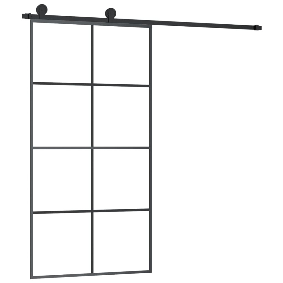 Photos - Interior Door VidaXL Sliding Door with Hardware Set 102.5x205 cm ESG Glass and Aluminium 