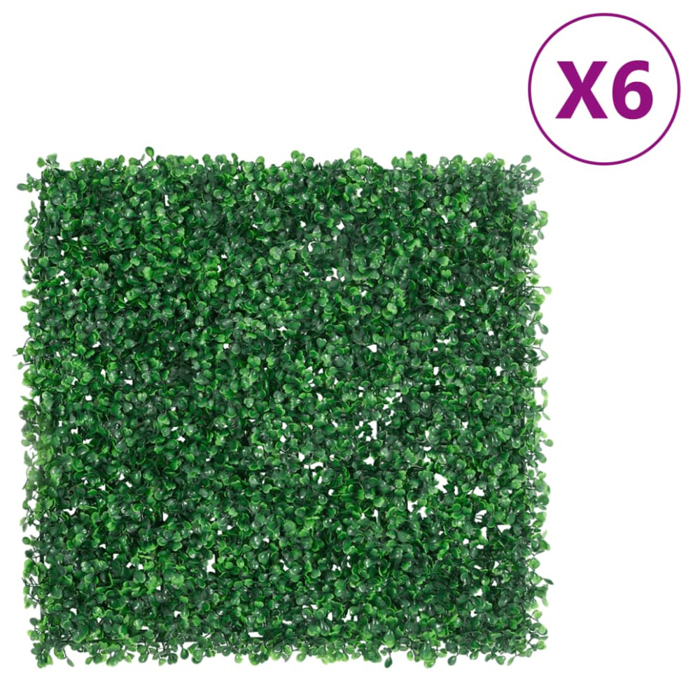 vidaXL Artificial Shrub Leaf Fence Privacy Fence ScreenÃÂ 6 pcs Green 50x50 cm