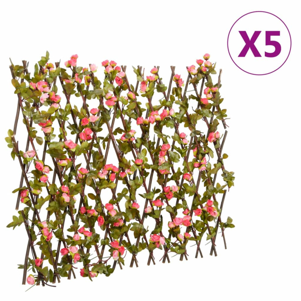 Photos - Garden & Outdoor Decoration VidaXL Artificial Ivy Trellis Expandable Screen 5 pcs Dark Pink 180x60 cm 
