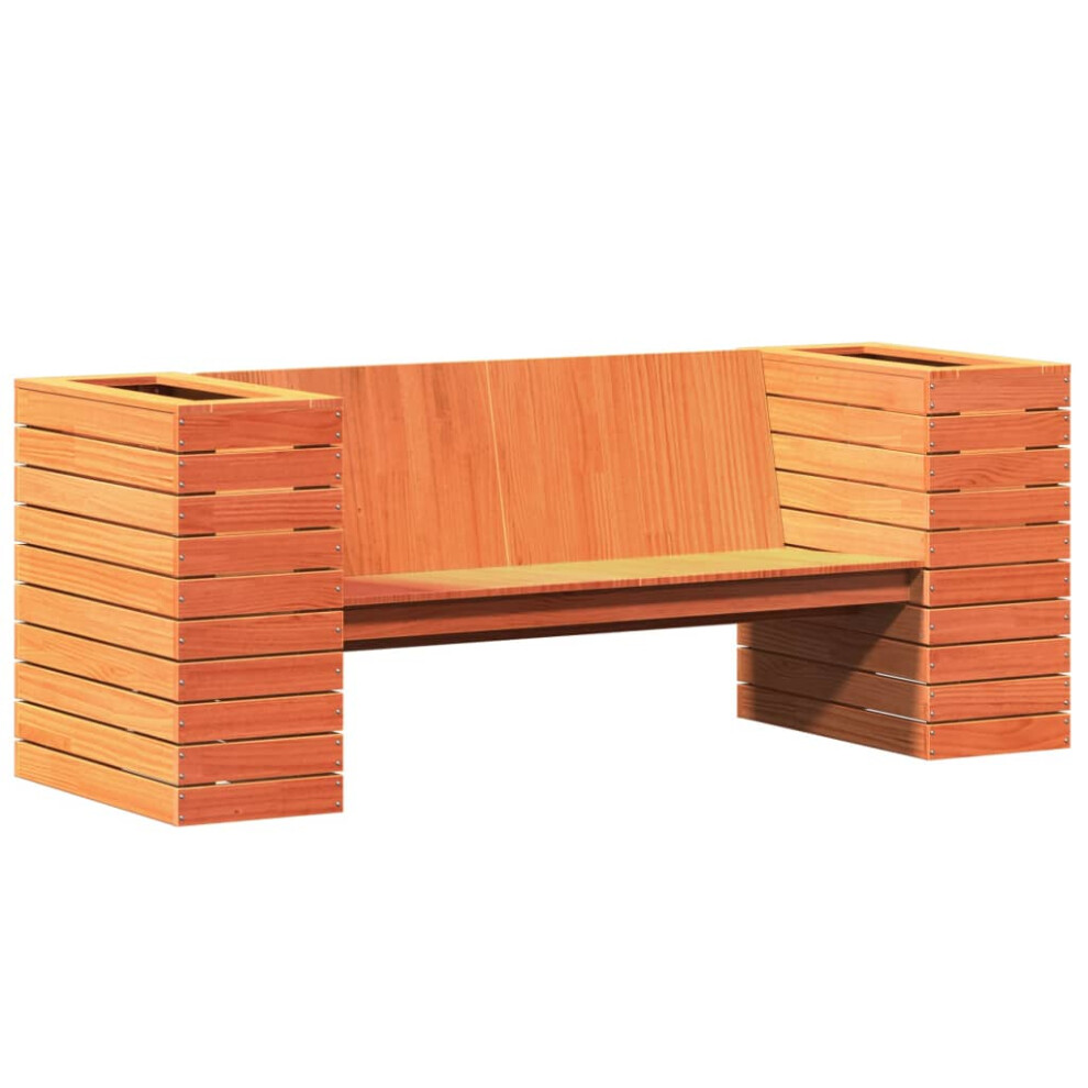 vidaXL Planter Bench Outdoor 2-seater Garden Bench Wax Brown Solid Wood Pine