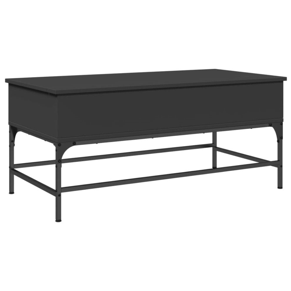 vidaXL Coffee Table End Table Side Sofa Table Black Engineered Wood and Metal