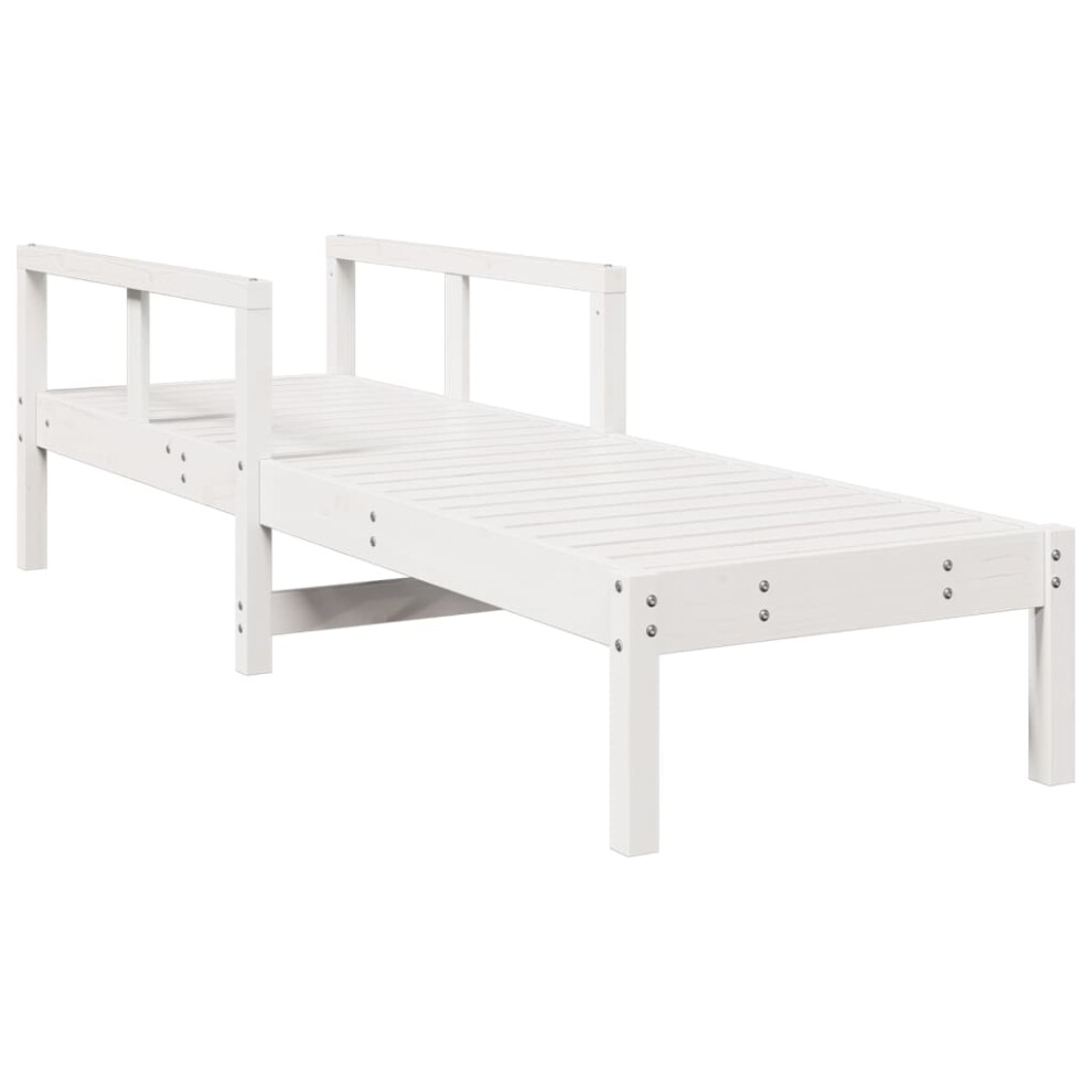 Vidaxl Sun Lounger Sun Bed Day Bed Outdoor Lounge Chair White Solid Wood Pine