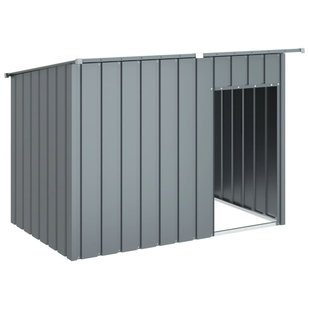 vidaXL Dog House with Roof Dog Kennel Dog Crate Anthracite Galvanised Steel