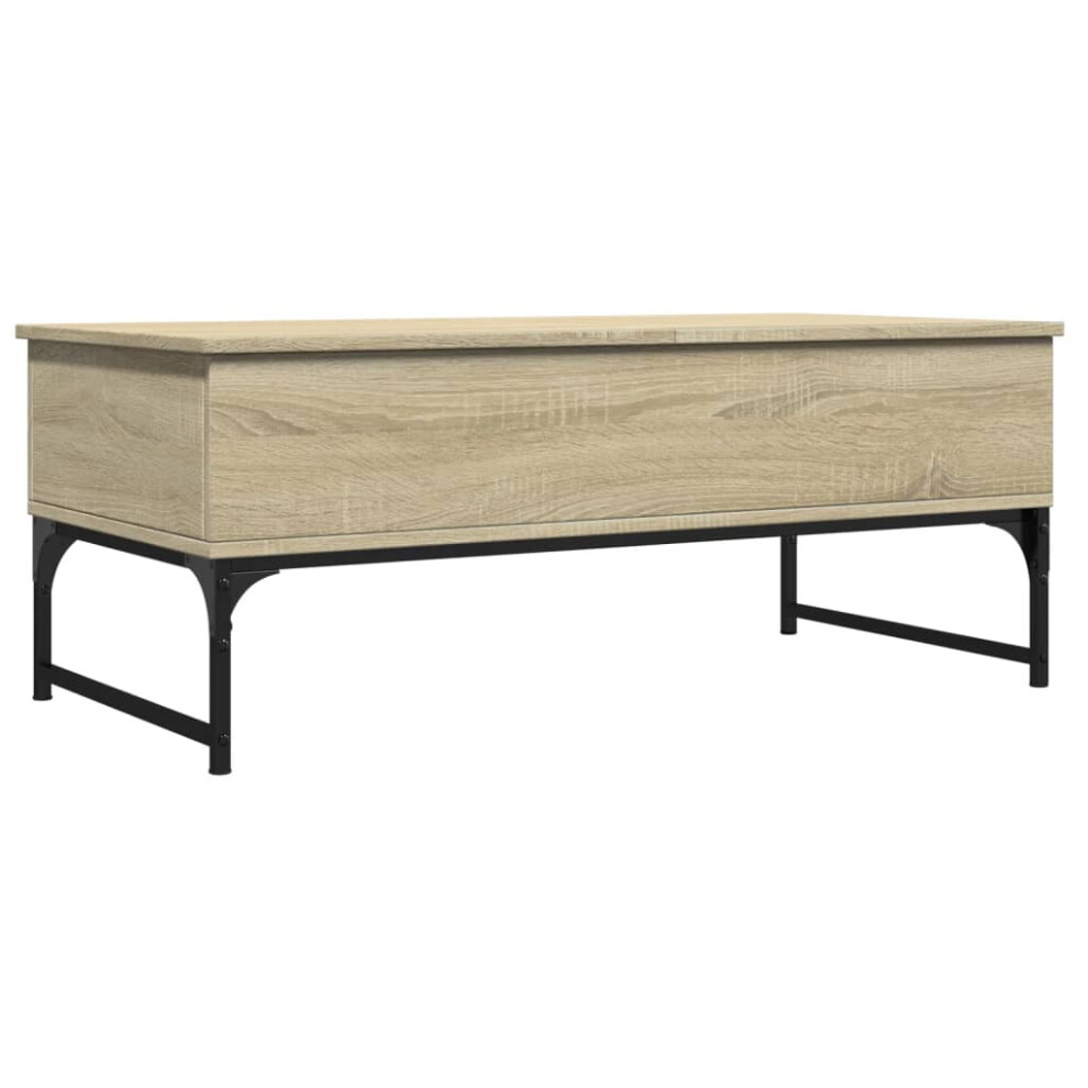 vidaXL Coffee Table End Table Sofa Table Sonoma Oak Engineered Wood and Metal