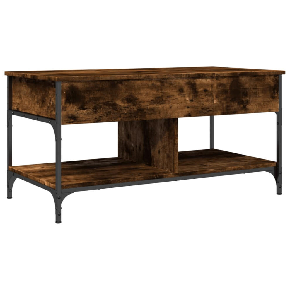 vidaXL Coffee Table End Table Sofa Table Smoked Oak Engineered Wood and Metal