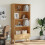 VidaXL vidaXL Bookcase 4-Tier Bookshelf Storage Side Cabinet Brown Solid Wood Pine 3