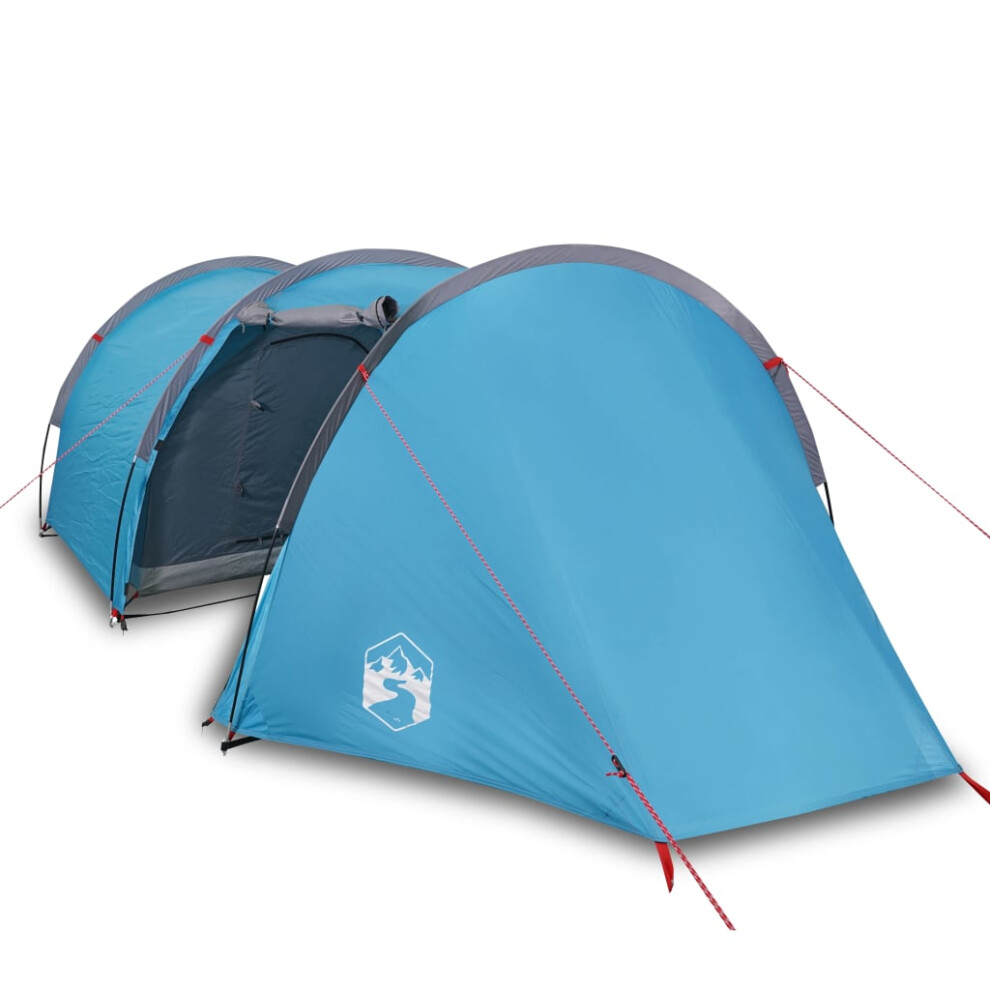 vidaXL Camping Tent Tunnel 4-Person Lightweight Tent Dome Tent Blue Waterproof