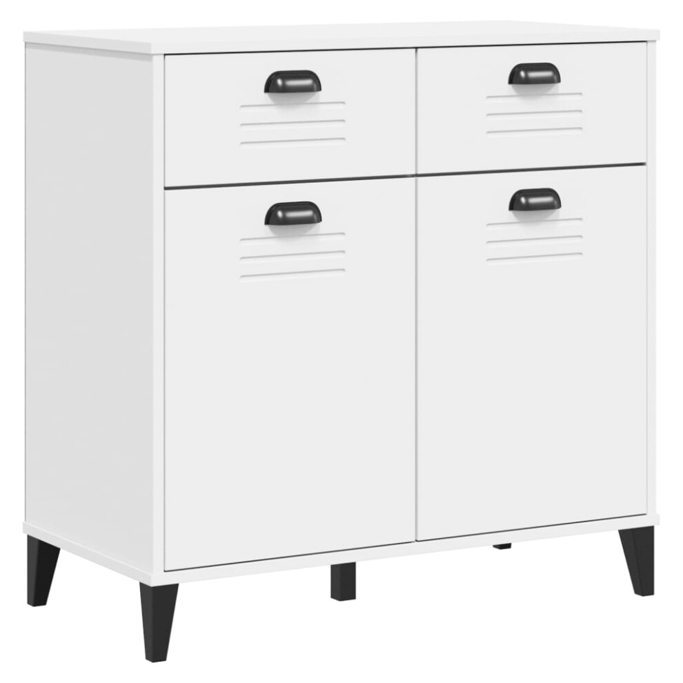 vidaXL Sideboard Storage Cupboard Highboard Side Cabinet White Solid Wood Pine